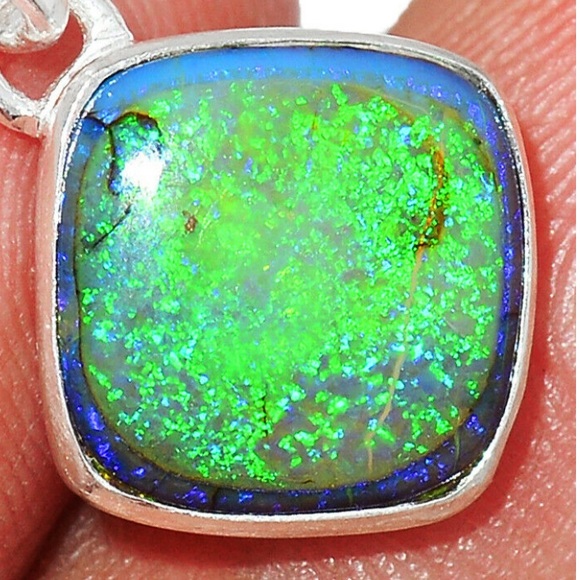 Wow!  Sterline opal pendant - Picture 2 of 2
